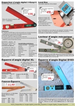 Winkeltronic; Mesureur d'angle digital; Mesureur d'angle avec l'horloge; Biseaux