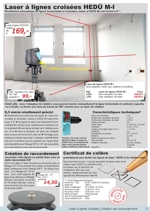 Laser de lignes � croix HED� M-I; Fil � plomb laser; Certificat - bulletin de calibrer