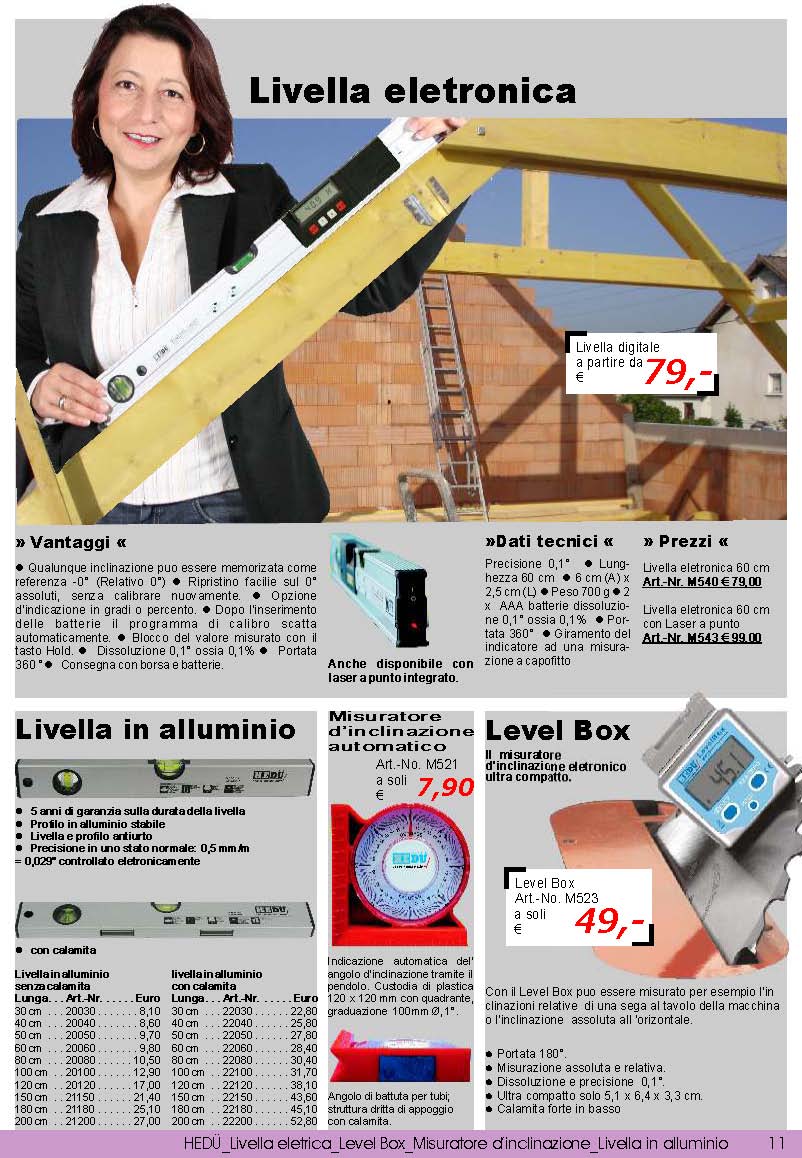 Livella eletronica; Level Box; Livella in alluminio; Misuratore d�inclinazione automatico