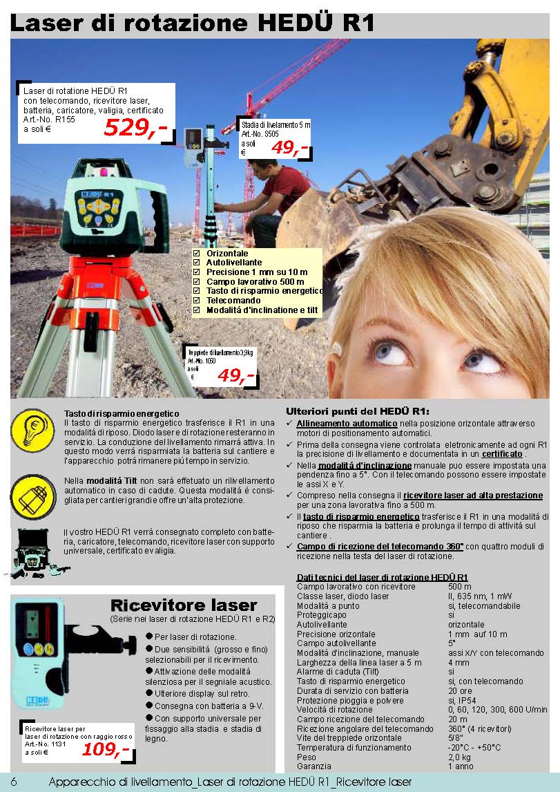 Laser di rotazione HED� R1; Ricevitore laser