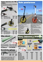 Tasma miernicza do 100 m; Koło miernicze; Kliny miernicze; Miary tasmowe z blokada; Suwmiarka cyfrowa