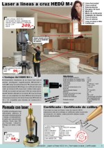 Laser a l�neas a cruz HED� M-I; Plomada con laser; Certificado - Certificado de calibro