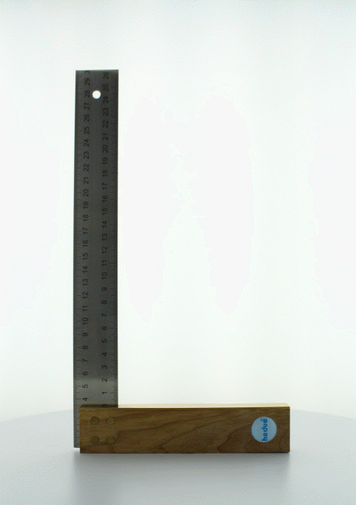 Schrijnwerkerswinkelhaak notenhout 300 mm roestvrijstalen blad 35 mm