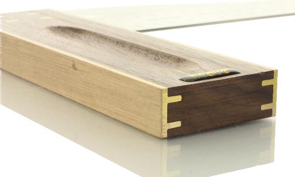 Tischlerwinkel Nussbaum 250 mm Edelstahlblatt 45 mm