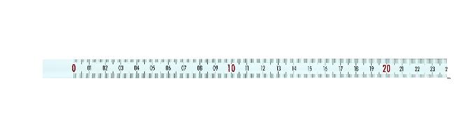 Self-adhesive tape measure 30 m, from left to right