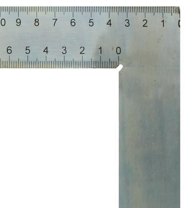 Ângulo do carpinteiro hedue ZV 600 mm com escala de mm tipo A 