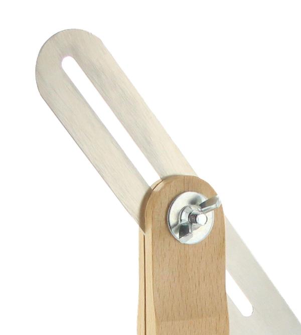 Smigvinkel 30 cm bøg med messingbeslag