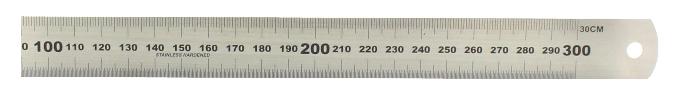 Stål lineal 30 cm