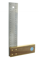 Squadra da falegname 250 mm in noce con lama in acciaio inox 45 mm