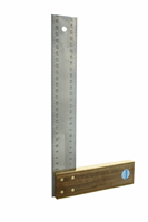 Squadra da falegname 400 mm in noce con lama in acciaio inox 45 mm