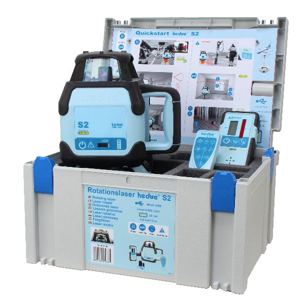 Rotasjonslaser hedue S2 i systainer med mottaker E3