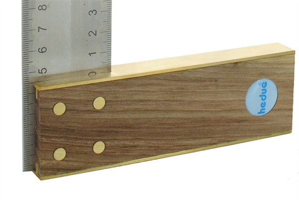 Snekker-vinkel 250 mm valnøtt med blad i rustfritt stål 45 mm